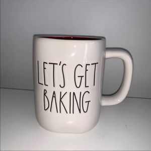 BRAND NEW Lets get baking mug w/ gingerbread man on the back
